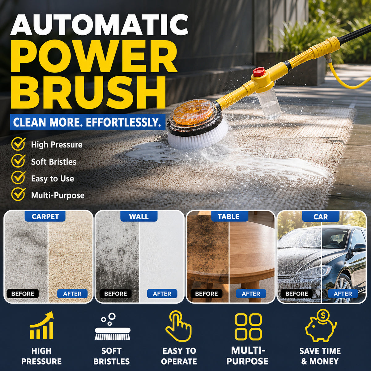 🥳HOT SALE🥳💞Multifunctional Brush – From 38.99＄! Auto-rotating, 5 settings & versatile. Sparkling clean – grab yours! ✅