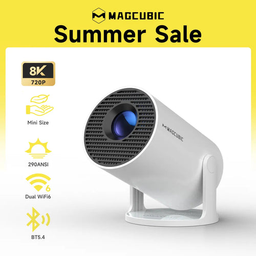 Smart Mini Portable Home Cinema Projector with Auto Keystone & WiFi 6