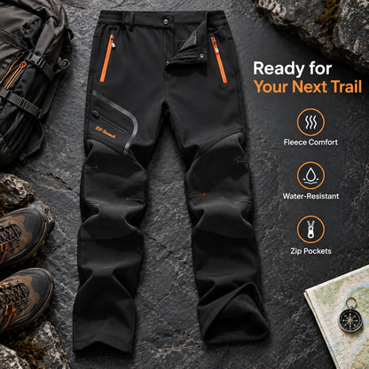 👖Men’s Fleece-Lined Softshell Hiking Pants