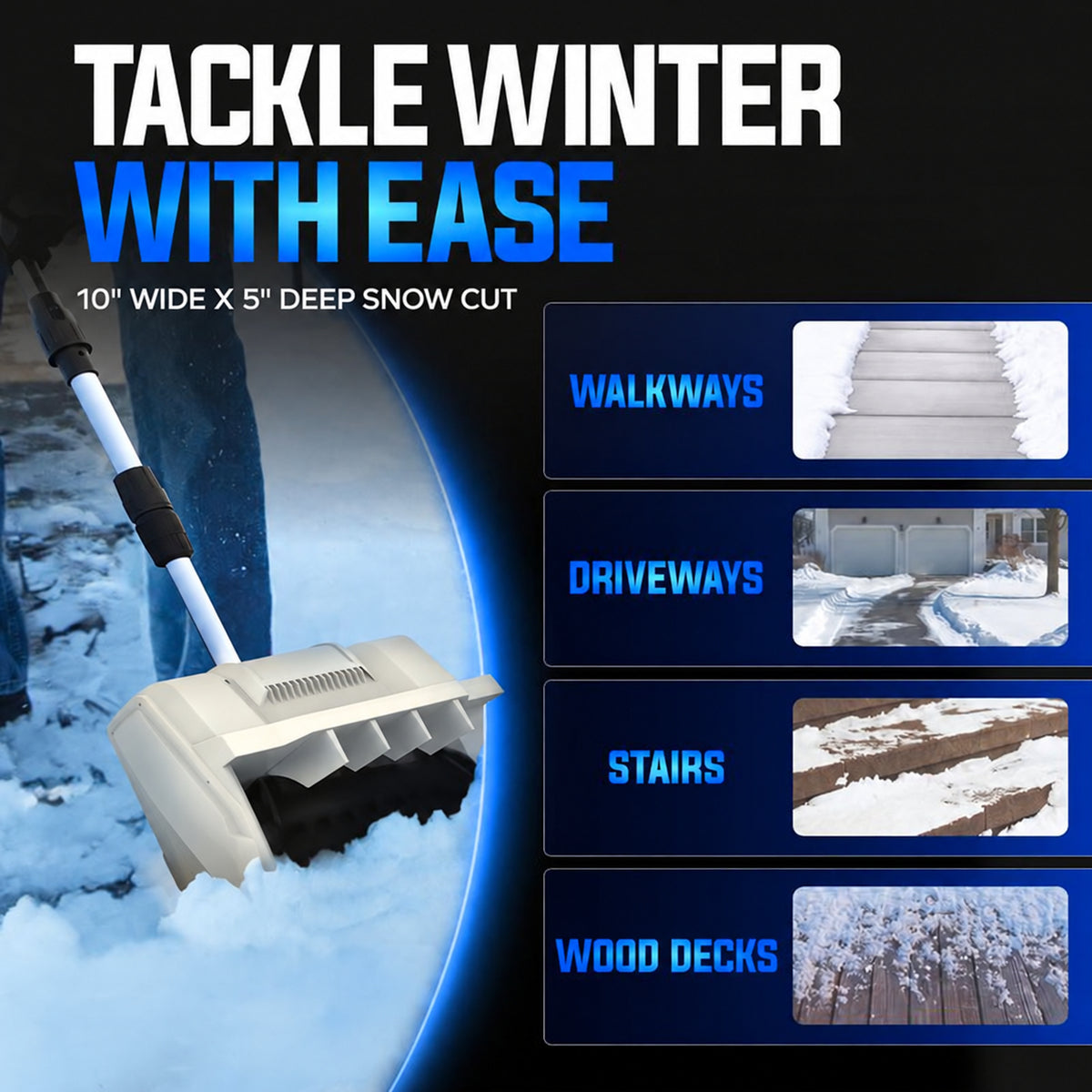 ❄️ Cordless Snow Shovel – Clear Snow Faster with Less Effort!
