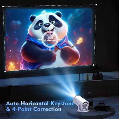 Smart Mini Portable Home Cinema Projector with Auto Keystone & WiFi 6