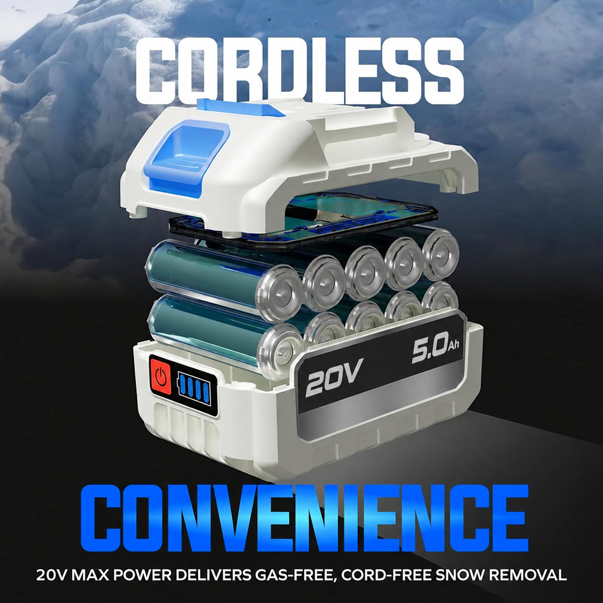 ❄️ Cordless Snow Shovel – Clear Snow Faster with Less Effort!