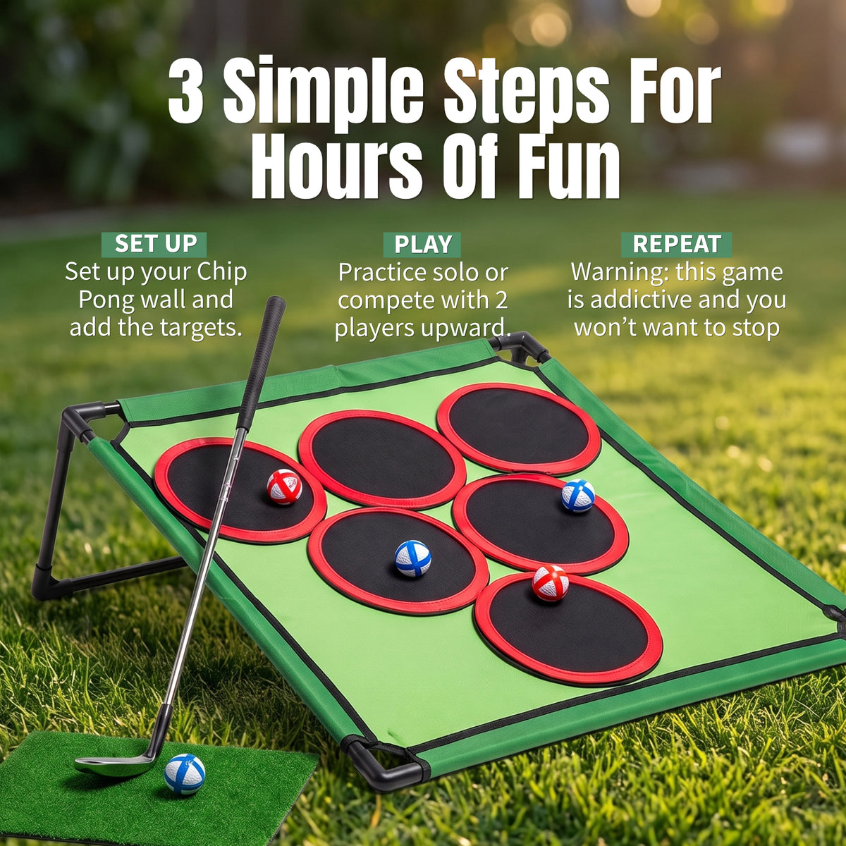 ⛳ Golf Pong Game Set – 20 Balls, Mat & Case, Indoor/Outdoor