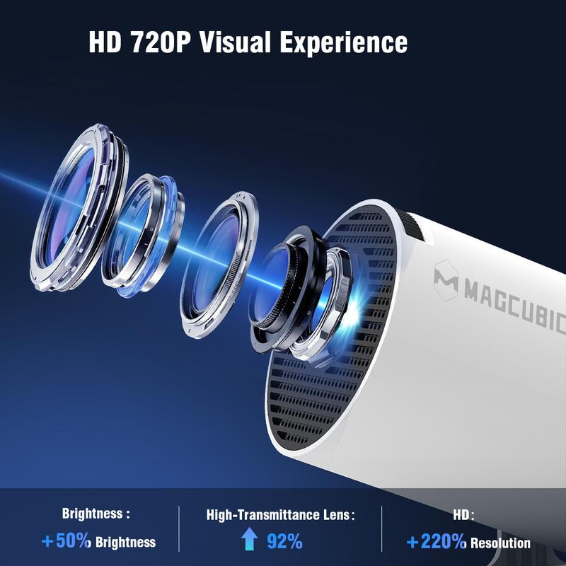 Smart Mini Portable Home Cinema Projector with Auto Keystone & WiFi 6